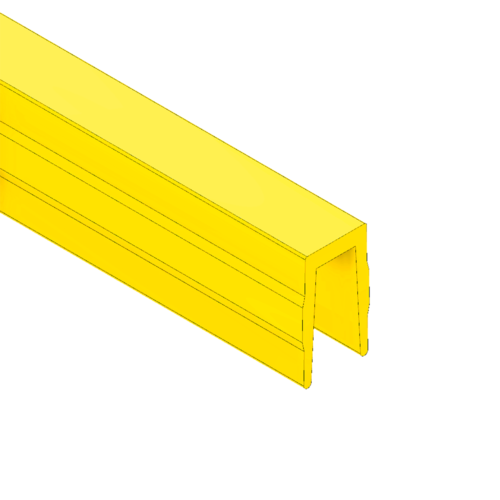 61-010-2 MODULAR SOLUTIONS PVC COVER PROFILE<br>YELLOW, 2M